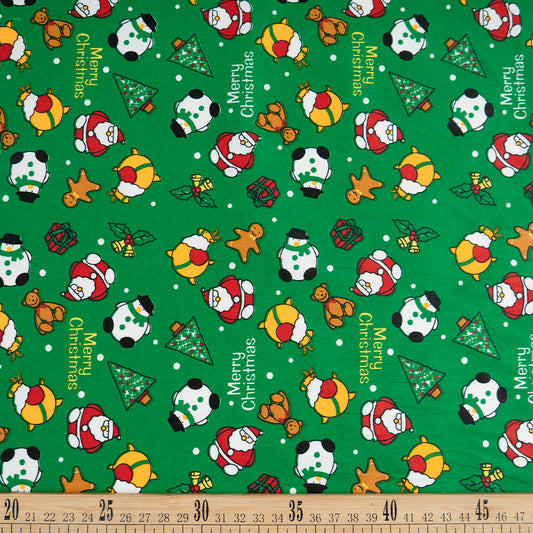 DRIL NAVIDAD VERDE BRILLANTE PAPÁ NOEL