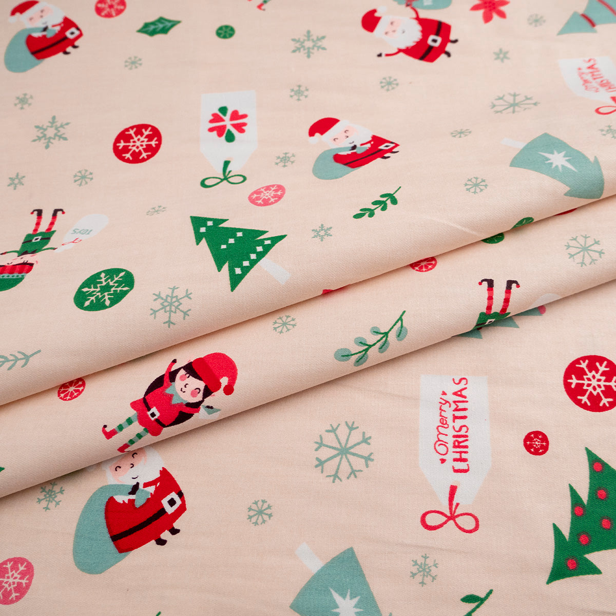 DRIL NAVIDAD BEIGE ARENA GRAY PAPÁ NOEL