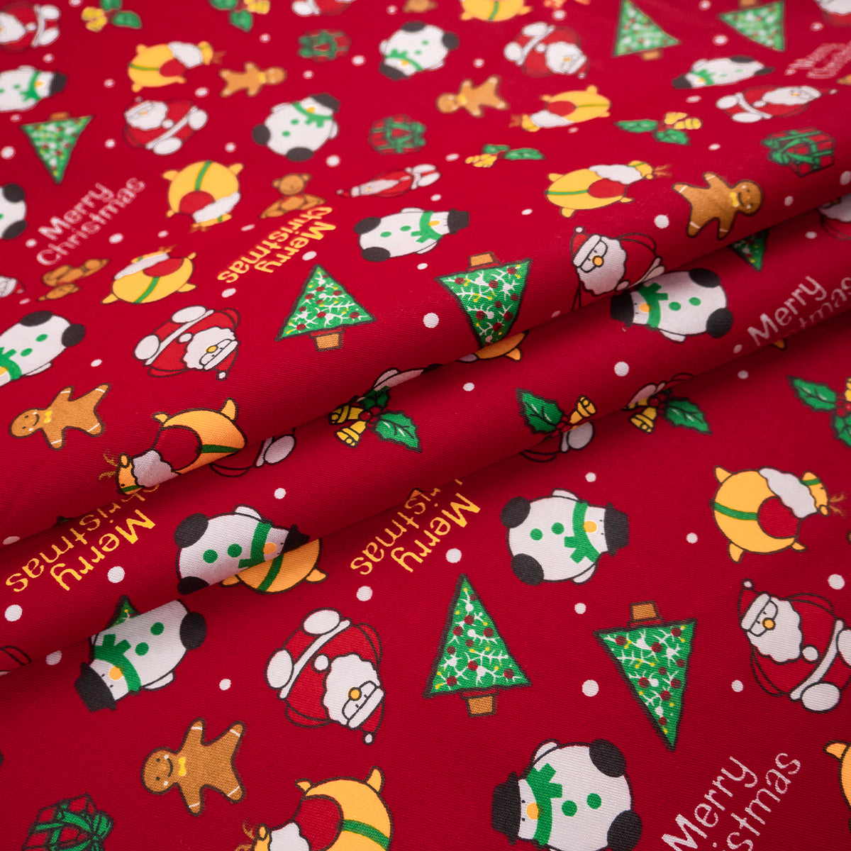 DRIL NAVIDAD ROJO BUFON PAPÁ NOEL