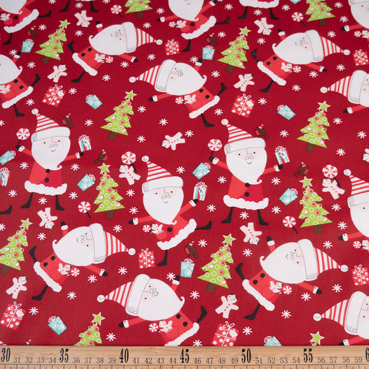 DRIL NAVIDAD ROJO RIO PAPA NOEL