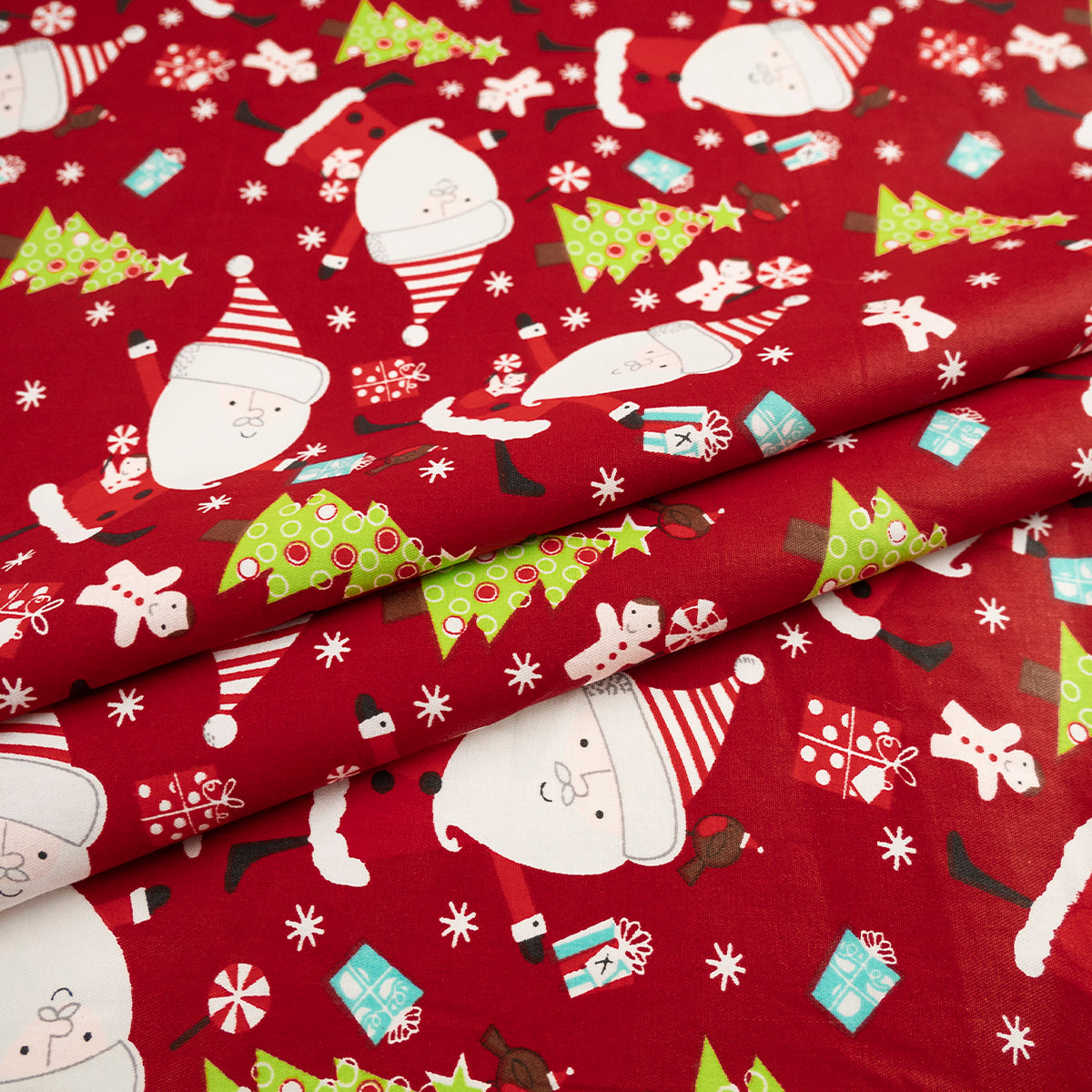 DRIL NAVIDAD ROJO POMPEYA PAPÁ NOEL