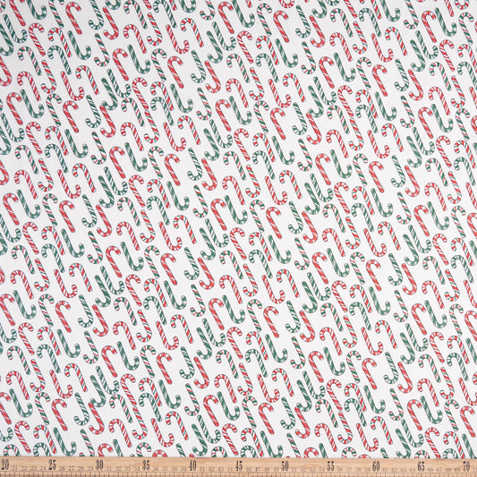 DRIL NAVIDAD BLANCO PAPIRO BASTÓN DE CARAMELO