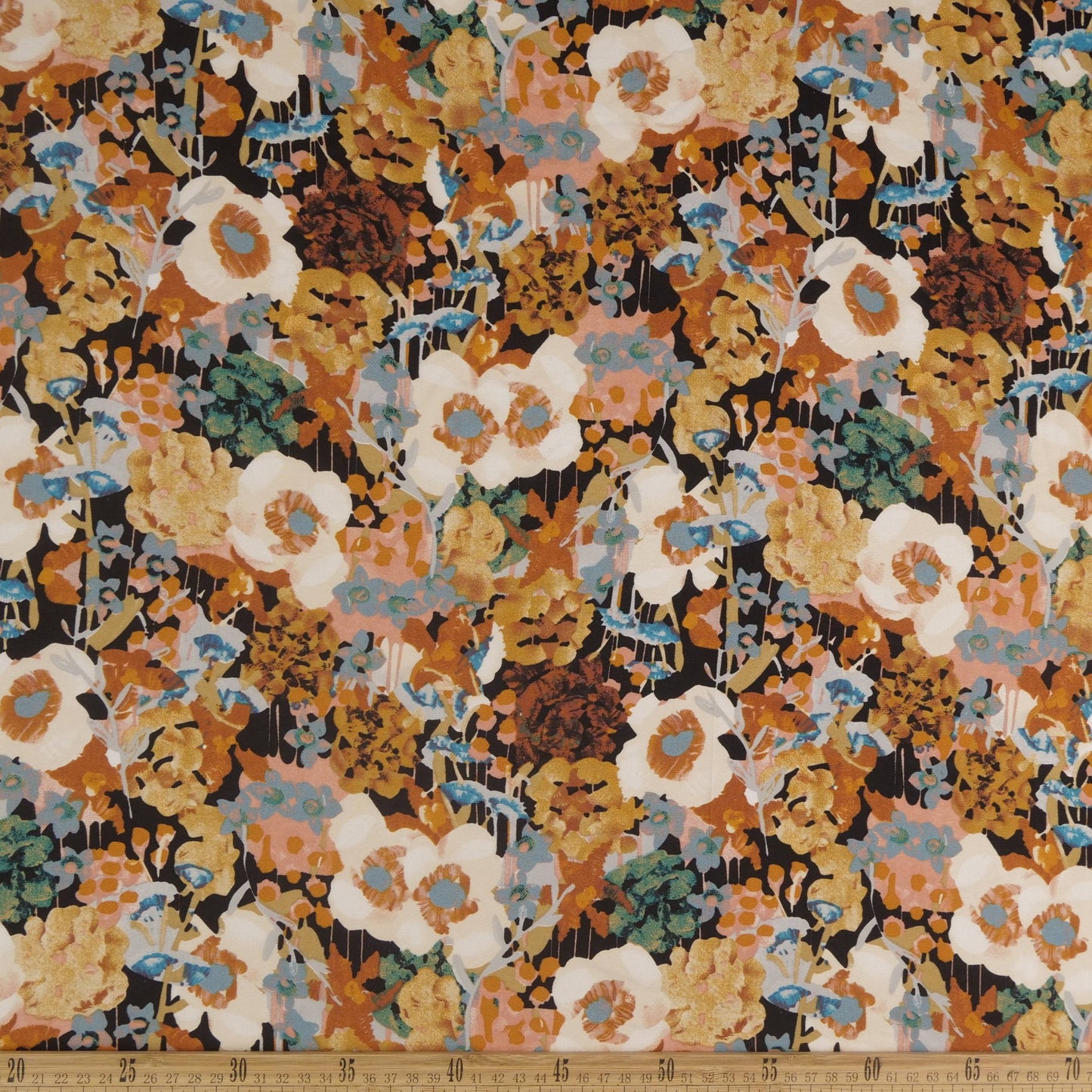 FIBRANA NYLON ESTAMPADO AMARILLO MIEL MOSTAZA FLORAL MULTICOLOR PICTÓRICA OTOÑAL