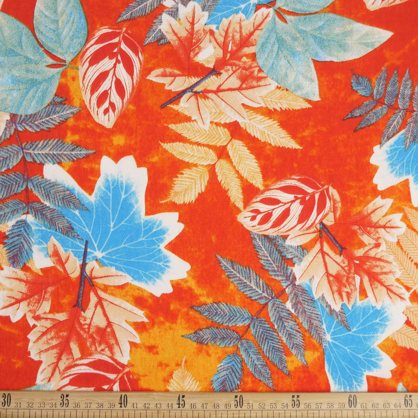 FIBRANA NYLON ESTAMPADO NARANJA CARAMELO OSCURO INSPIRACIÓN OTOÑAL