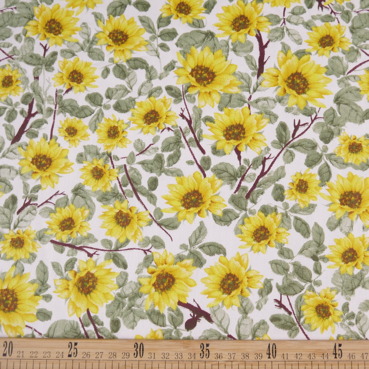 DRIL DACA ESTAMPADO BLANCO BRILLANTE GIRASOLES