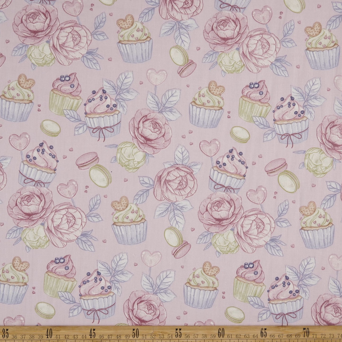 DRIL DACA ESTAMPADO LILA CENIZA CLARO CUPCAKE CAPRICHOSO