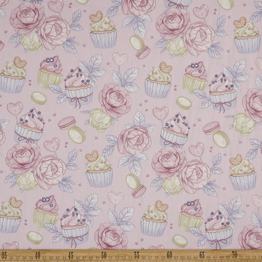 DRIL DACA ESTAMPADO LILA CENIZA CLARO CUPCAKE CAPRICHOSO