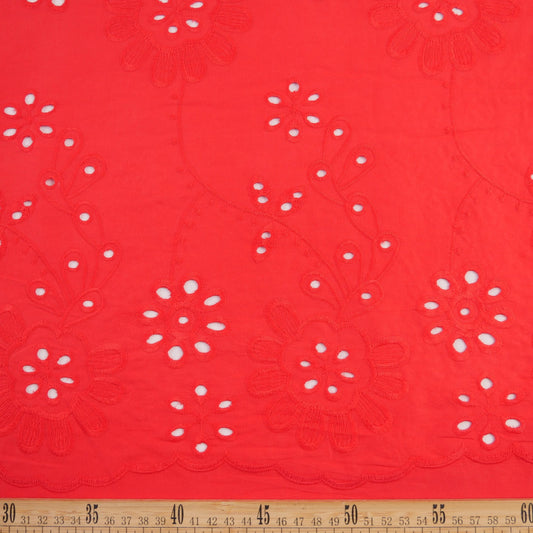 BRODERIE ESPANHOL ROJO MARTE CON FLORES GRANDES