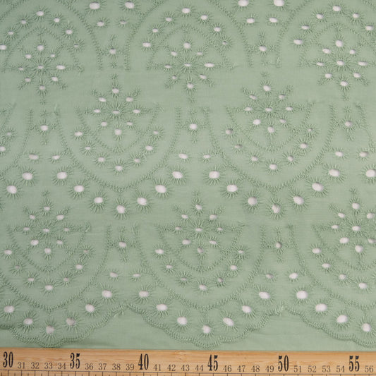 BRODERIE ESPANHOL VERDE SECO GEOMETRICO