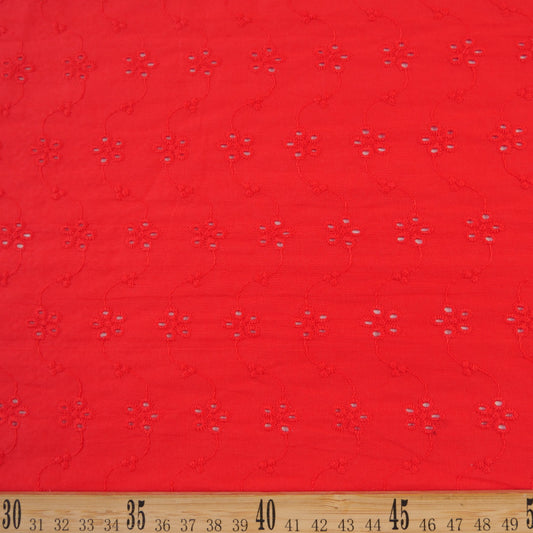 BRODERIE ESPANHOL ROJO MARTE CON FLORES PEQUEÑAS