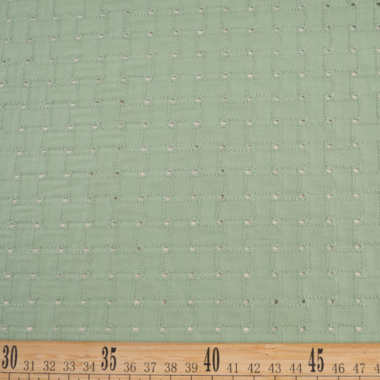 BRODERIE ESPANHOL VERDE SECO ENTRELAZADOS GEOMETRICO