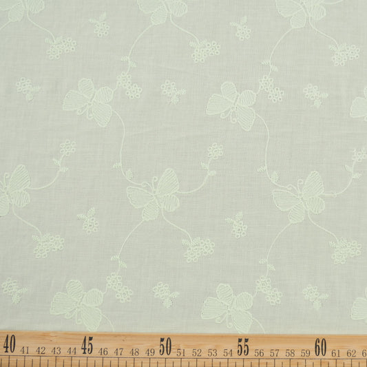 BRODERIE ESPANHOL VERDE LIMA CON MARIPOSAS
