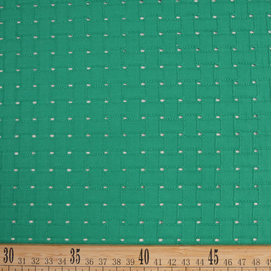 BRODERIE ESPANHOL VERDE ESMERALDA ENTRELAZADOS GEOMETRICOS
