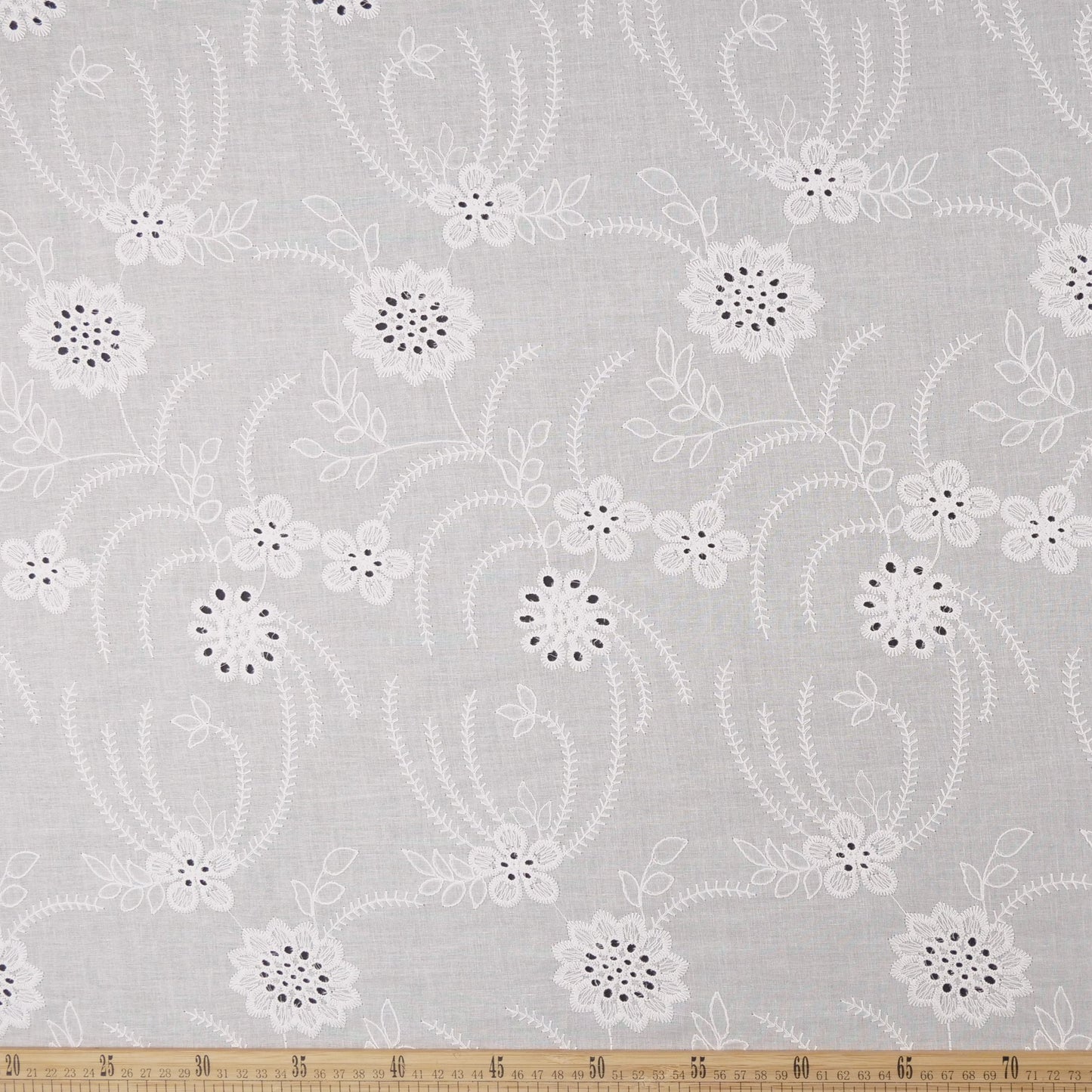 BRODERIE ESPANHOL BLANCO BRILLANTE FLORAL