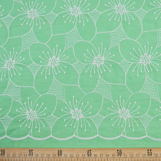 BRODERIE ESPANHOL VERDE VENENO CON FLORES