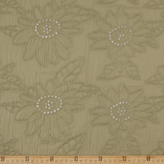 BRODERIE ESPANHOL VERDE MUSGO CON FLORES GIRASOL