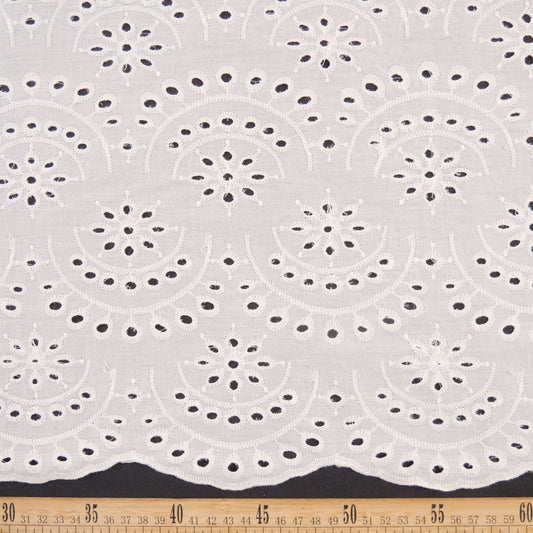 BRODERIE ESPANHOL BLANCO BRILLANTE GEOMETRICO