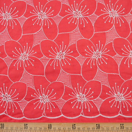BRODERIE ESPANHOL ROJO MARTE CON FLORES