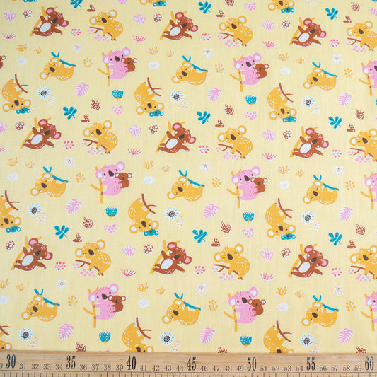 POPLIN DEEP ESTAMPADO AMARILLO POPCORN KOALA