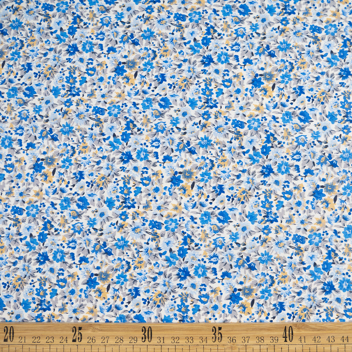 POPLIN DEEP ESTAMPADO BLANCO BRILLANTE FLORAL BLUE