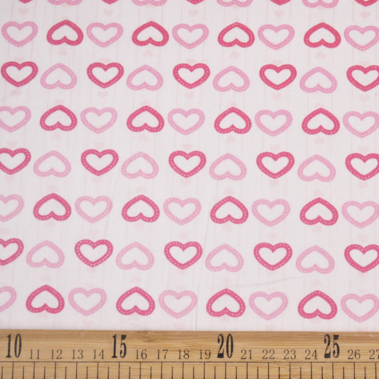 POPLIN DEEP ESTAMPADO BLANCO BRILLANTE CORAZONES
