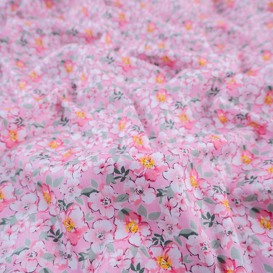 POPLIN DEEP ESTAMPADO ROSA FLOR CLARA FLORES