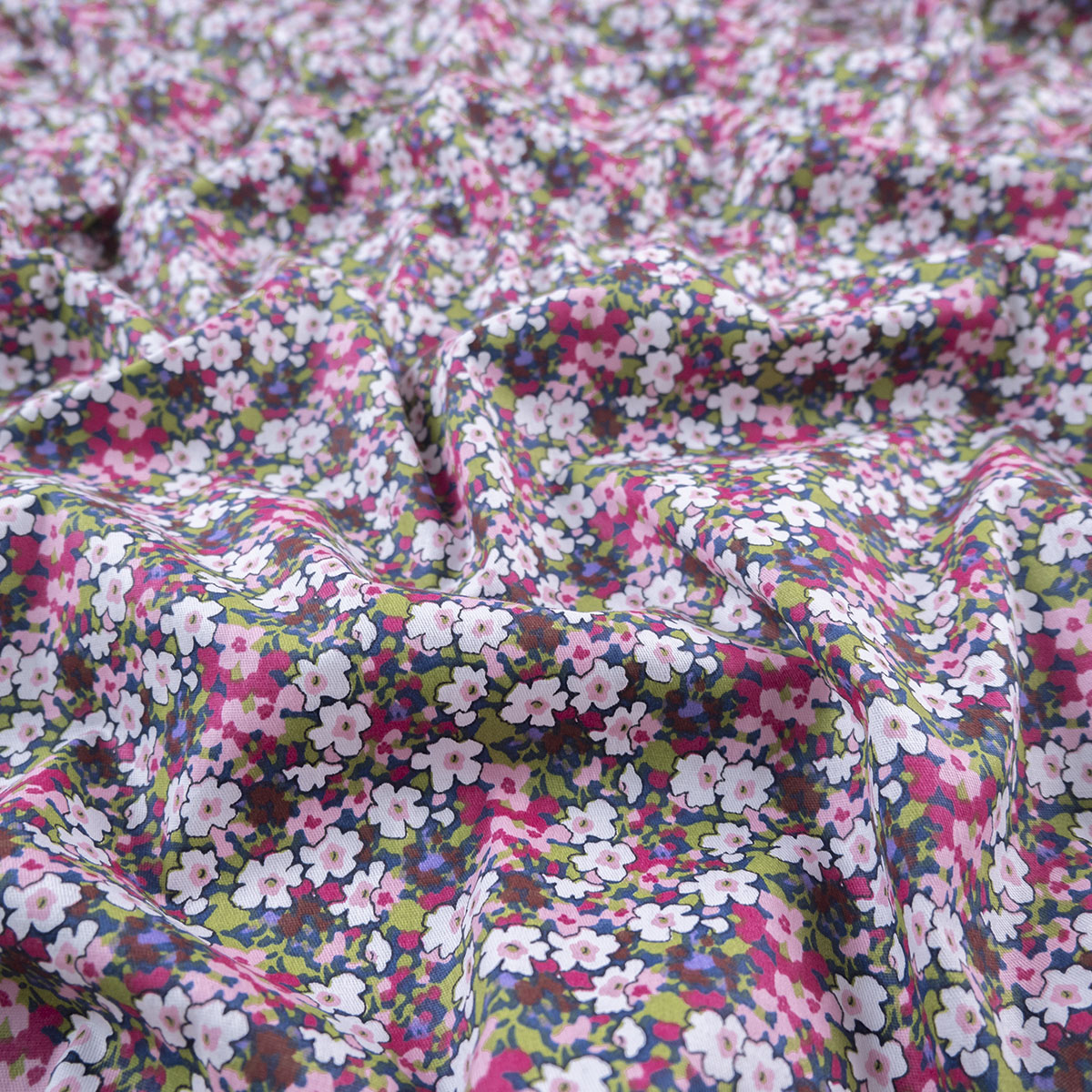 POPLIN DEEP ESTAMPADO VERDE MUSGO FLORAL