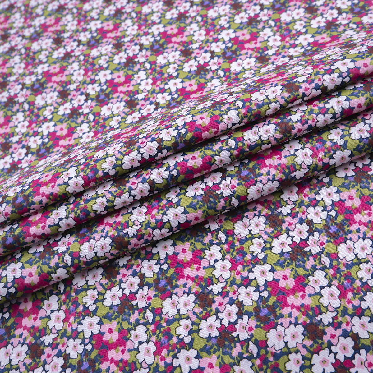 POPLIN DEEP ESTAMPADO VERDE MUSGO FLORAL