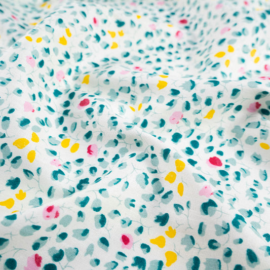 POPLIN DEEP ESTAMPADO BLANCO PAPIRO HOJAS