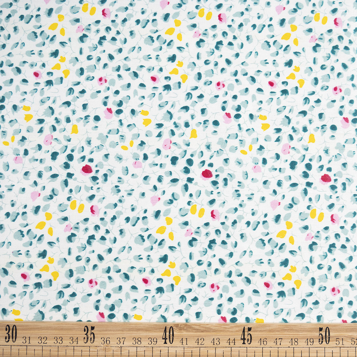 POPLIN DEEP ESTAMPADO BLANCO PAPIRO HOJAS