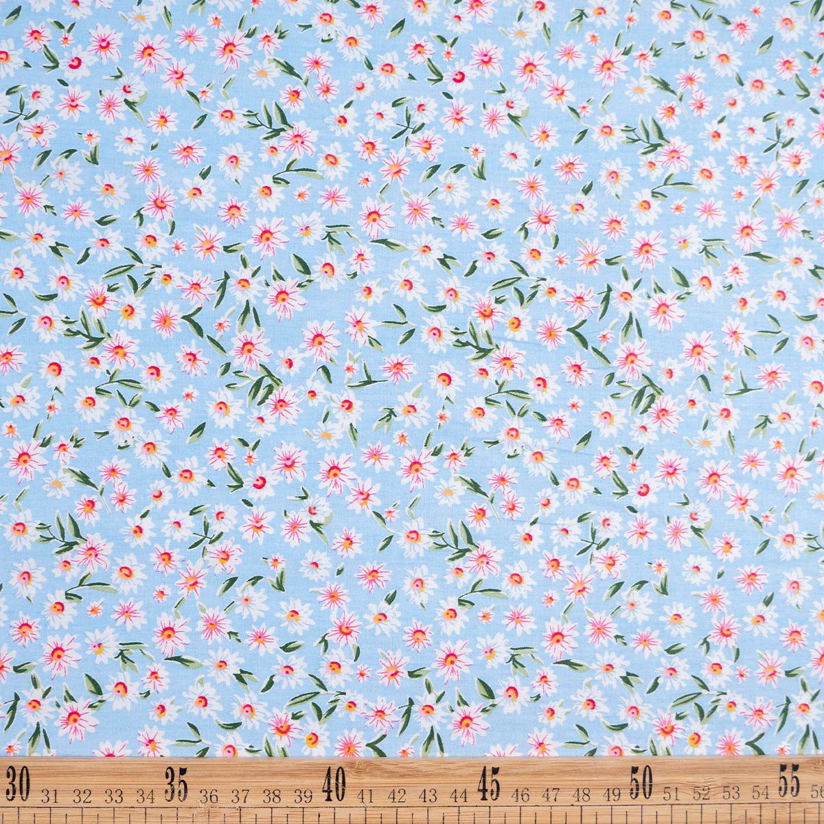 POPLIN DEEP ESTAMPADO CELESTE PETIT FOUR MARGARITAS