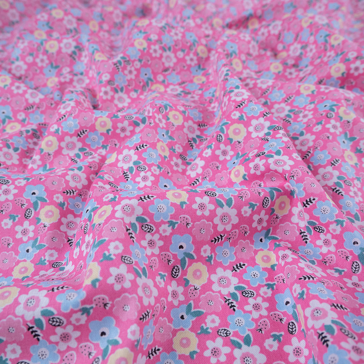 POPLIN DEEP ESTAMPADO ROSA CONFETTI FLORAL COLORIDOS