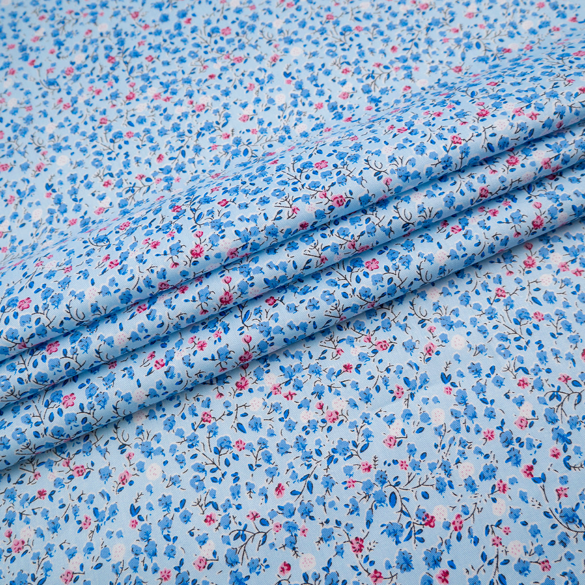 POPLIN DEEP ESTAMPADO AZUL VISTA FLORCITAS