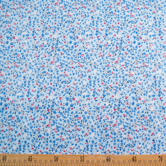 POPLIN DEEP ESTAMPADO AZUL VISTA FLORCITAS