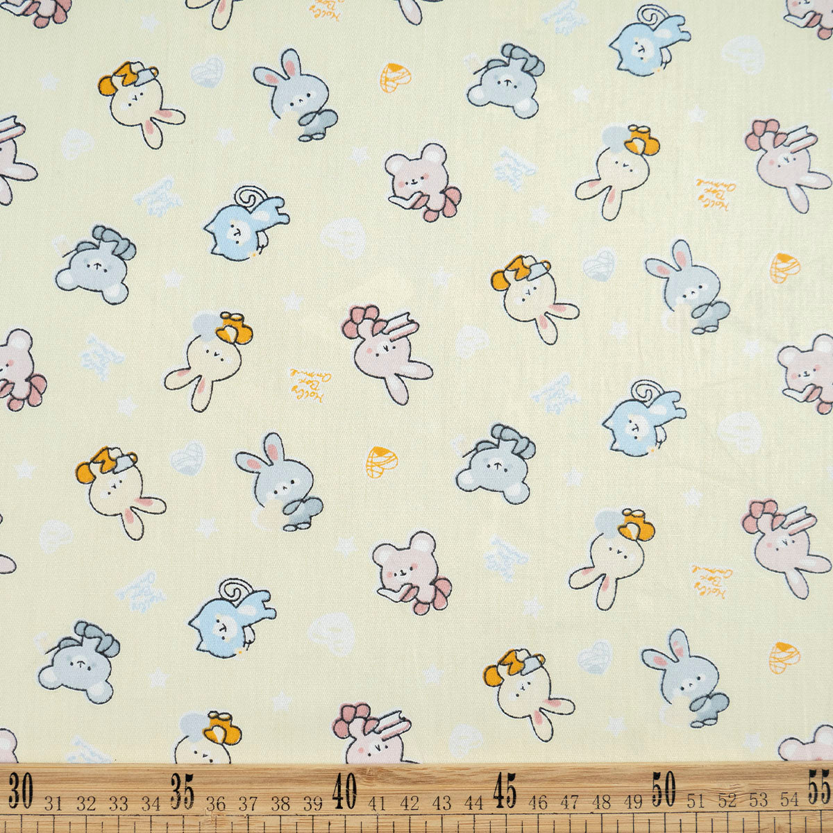 POPLIN DEEP ESTAMPADO AMARILLO ANTIGUO ANIMALES