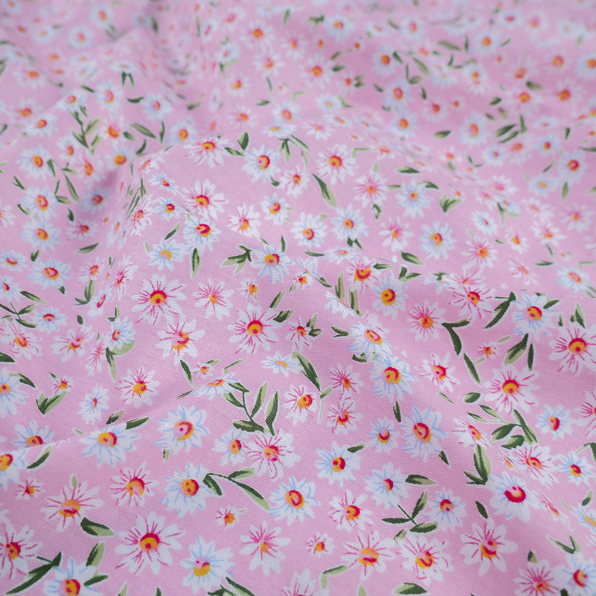 POPLIN DEEP ESTAMPADO ROSA FLOR CLARA MARGARITAS