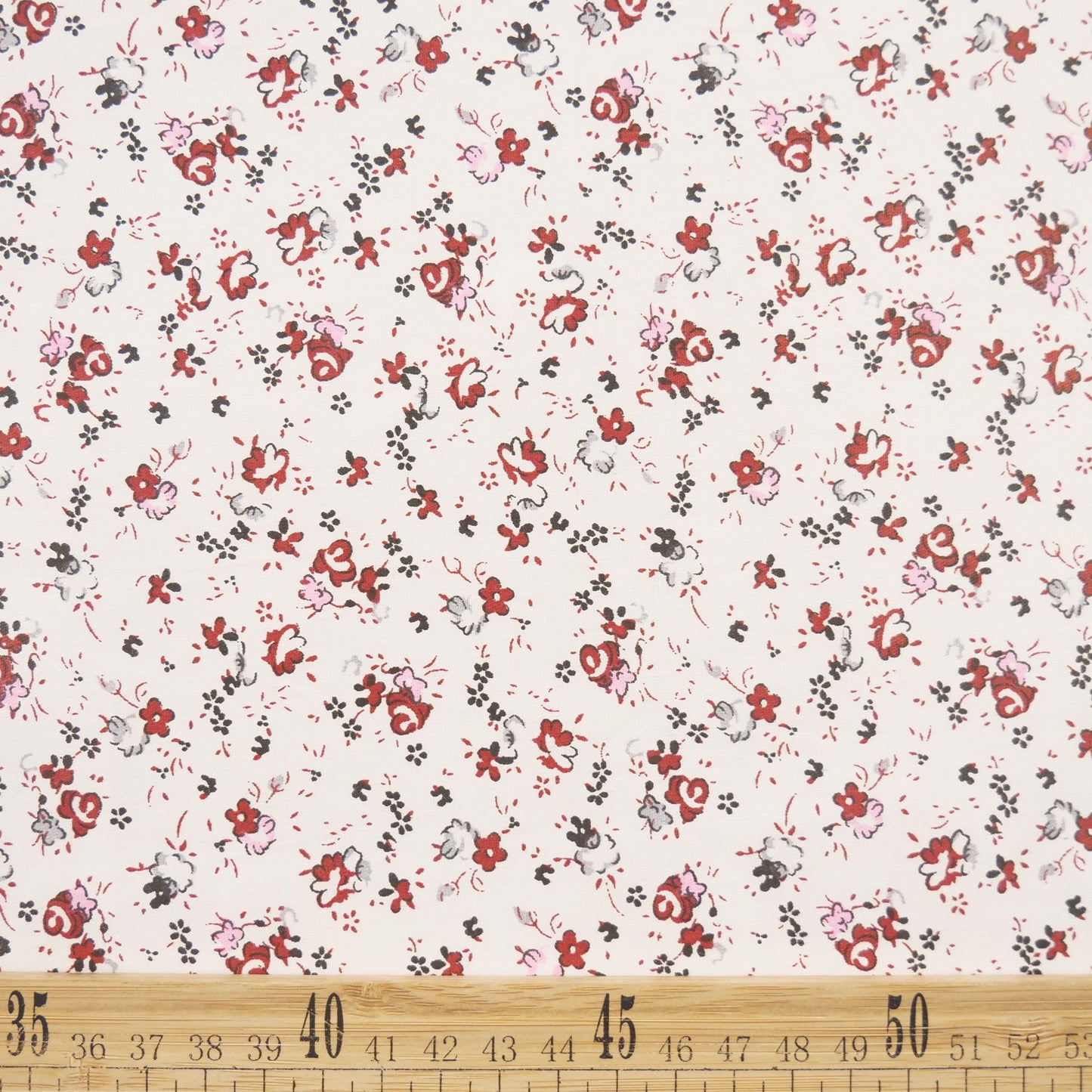 POPLIN DEEP ESTAMPADO BLANCO BRILLANTE FLORAL BORDO