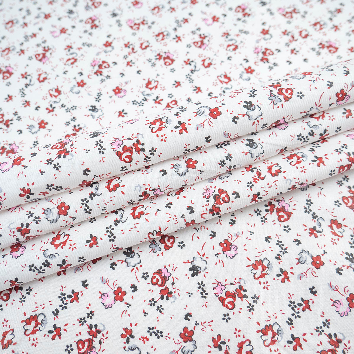 POPLIN DEEP ESTAMPADO BLANCO BRILLANTE FLORAL BORDO