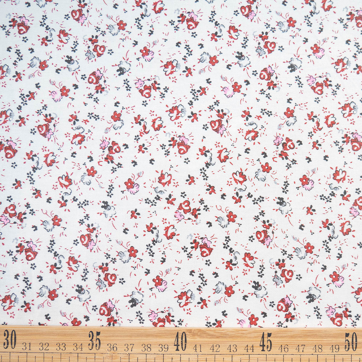 POPLIN DEEP ESTAMPADO BLANCO BRILLANTE FLORAL BORDO