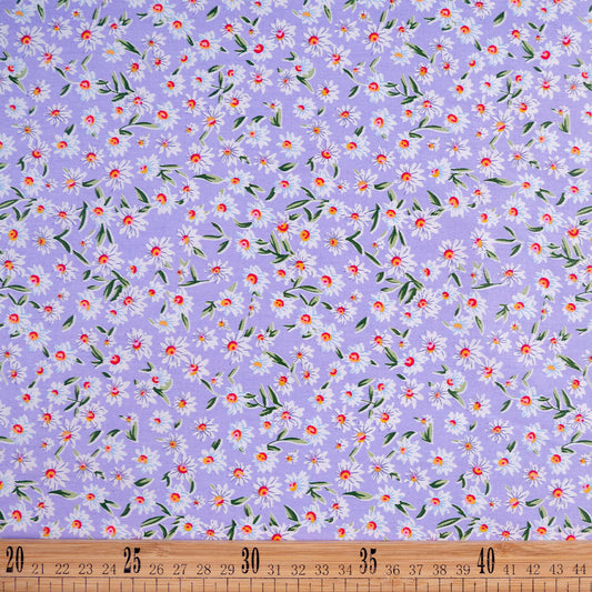 POPLIN DEEP ESTAMPADO LILA PASTEL MARGARITAS