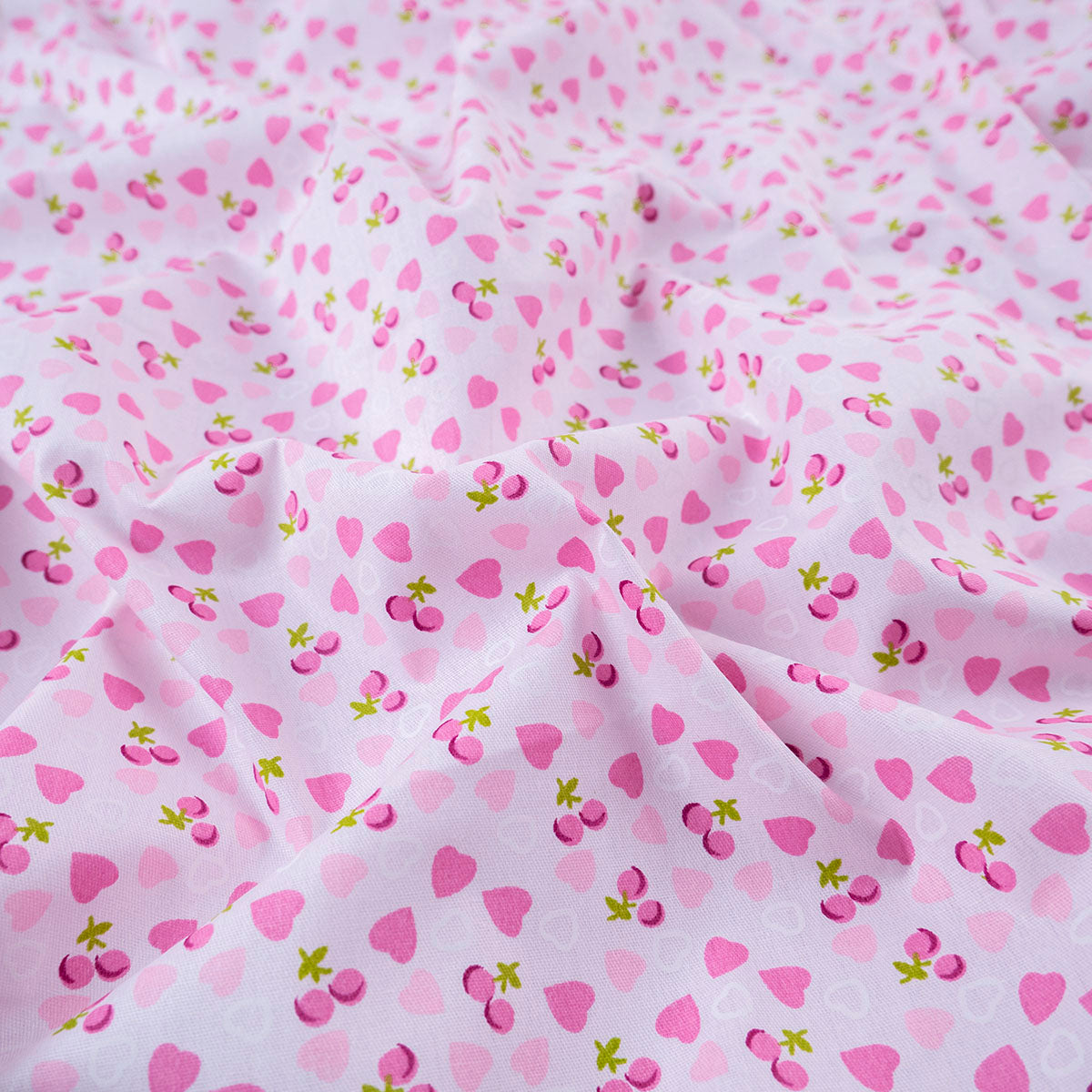 POPLIN DEEP ESTAMPADO ROSA SUAVE CRIOLLA FRUTA Y CORAZONES