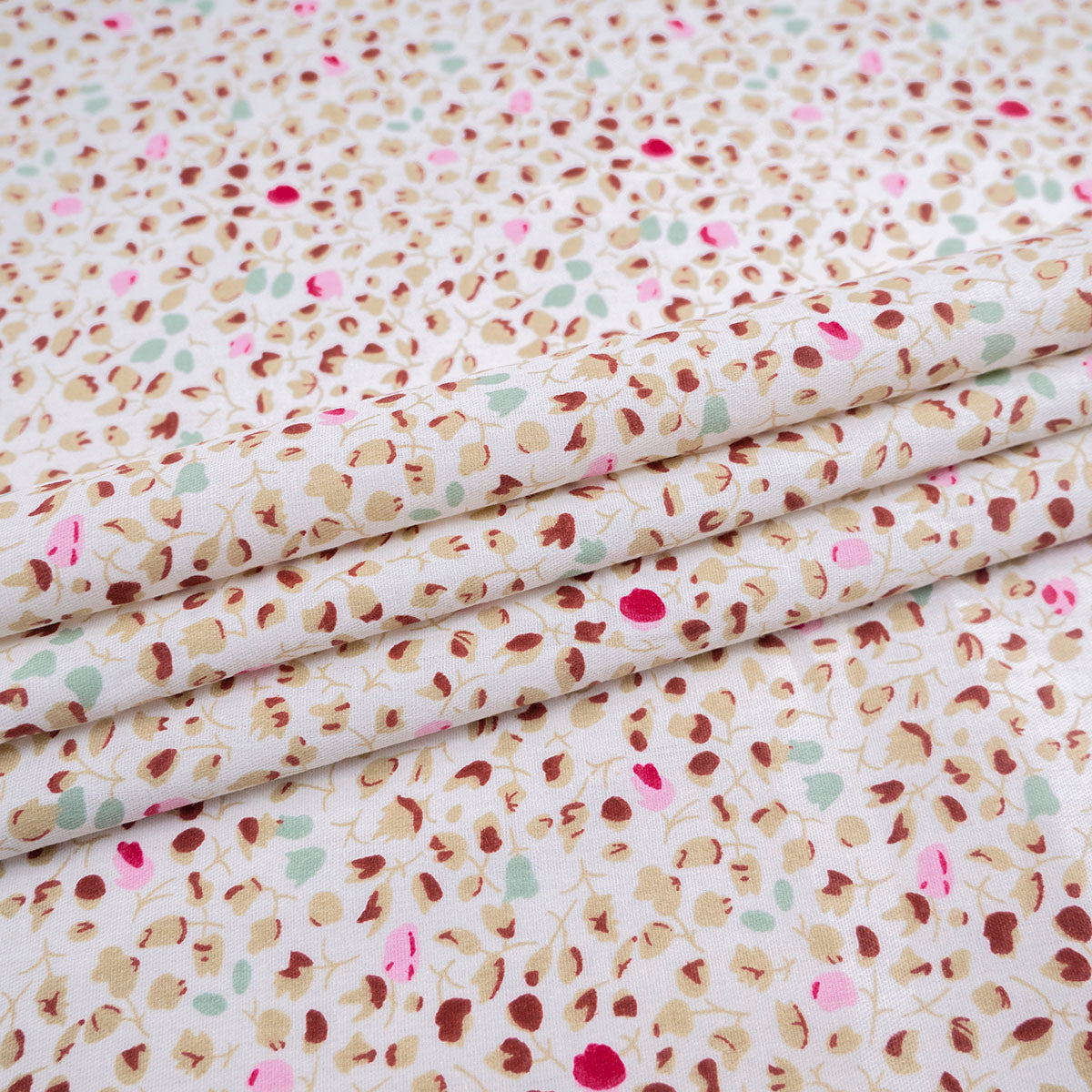 POPLIN DEEP ESTAMPADO VAINILLA CREMA HOJAS