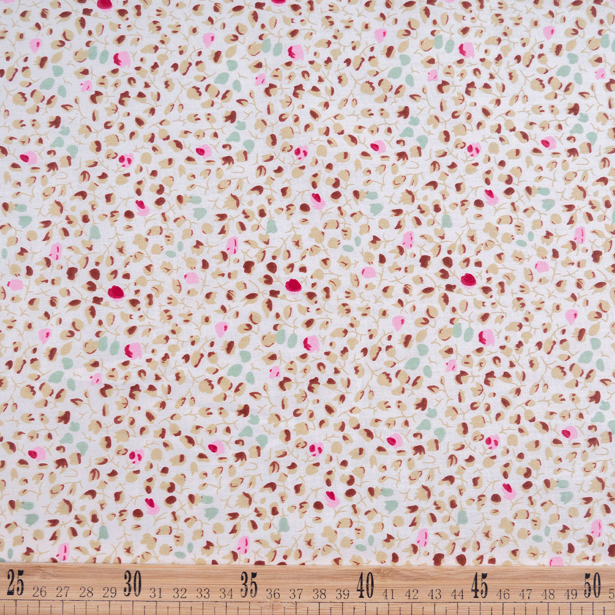 POPLIN DEEP ESTAMPADO VAINILLA CREMA HOJAS