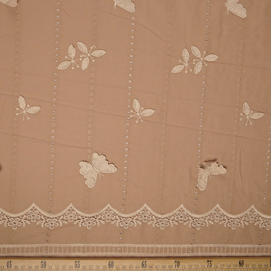 BRODERIE BEIGE SAFARI CON MARIPOSAS 3D