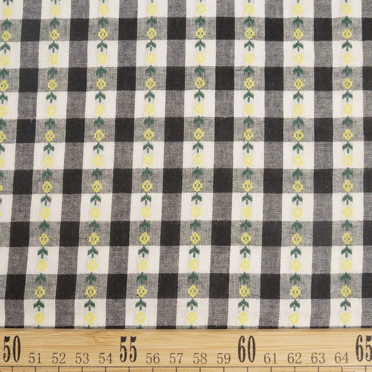 BATISTA ESTAMPADO BORDADO NEGRO METEORITO CUADRILLE FLORAL