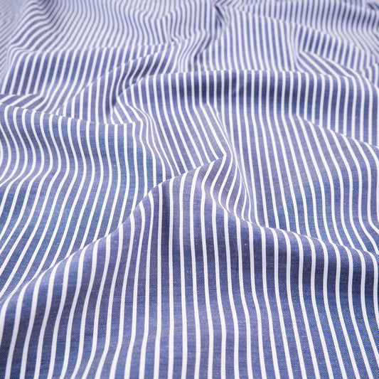 POPLIN PREMIER RAYAS AZUL MARINO