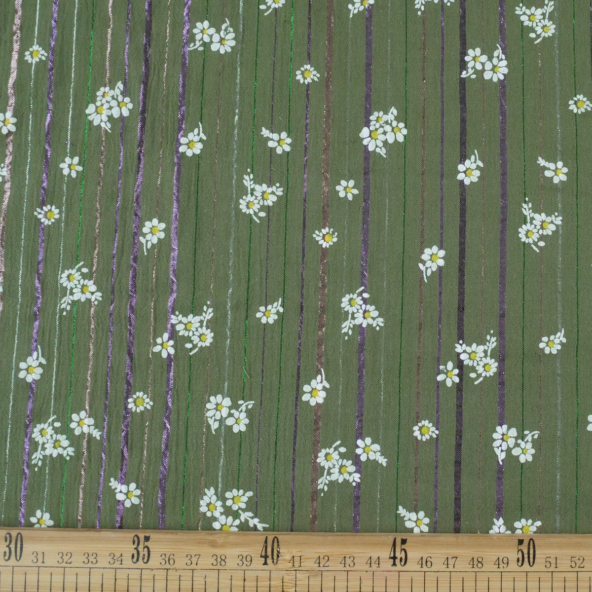 POPLIN CELINA VERDE CHIVE FLORAL BLANCO
