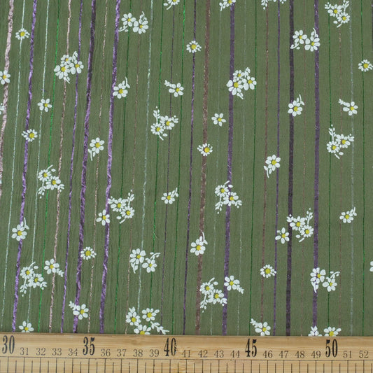 POPLIN CELINA VERDE CHIVE FLORAL BLANCO