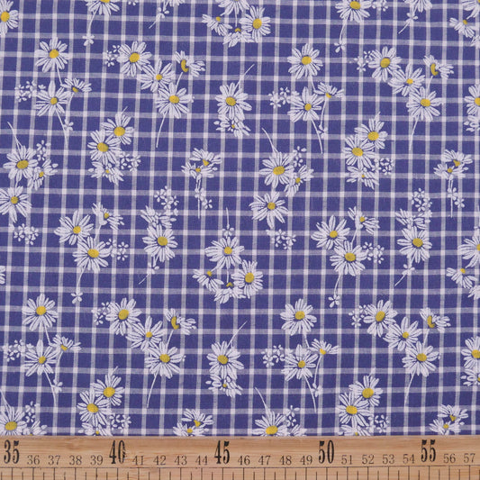 POPLIN CELINA AZUL CAMPANULA MARGARITAS