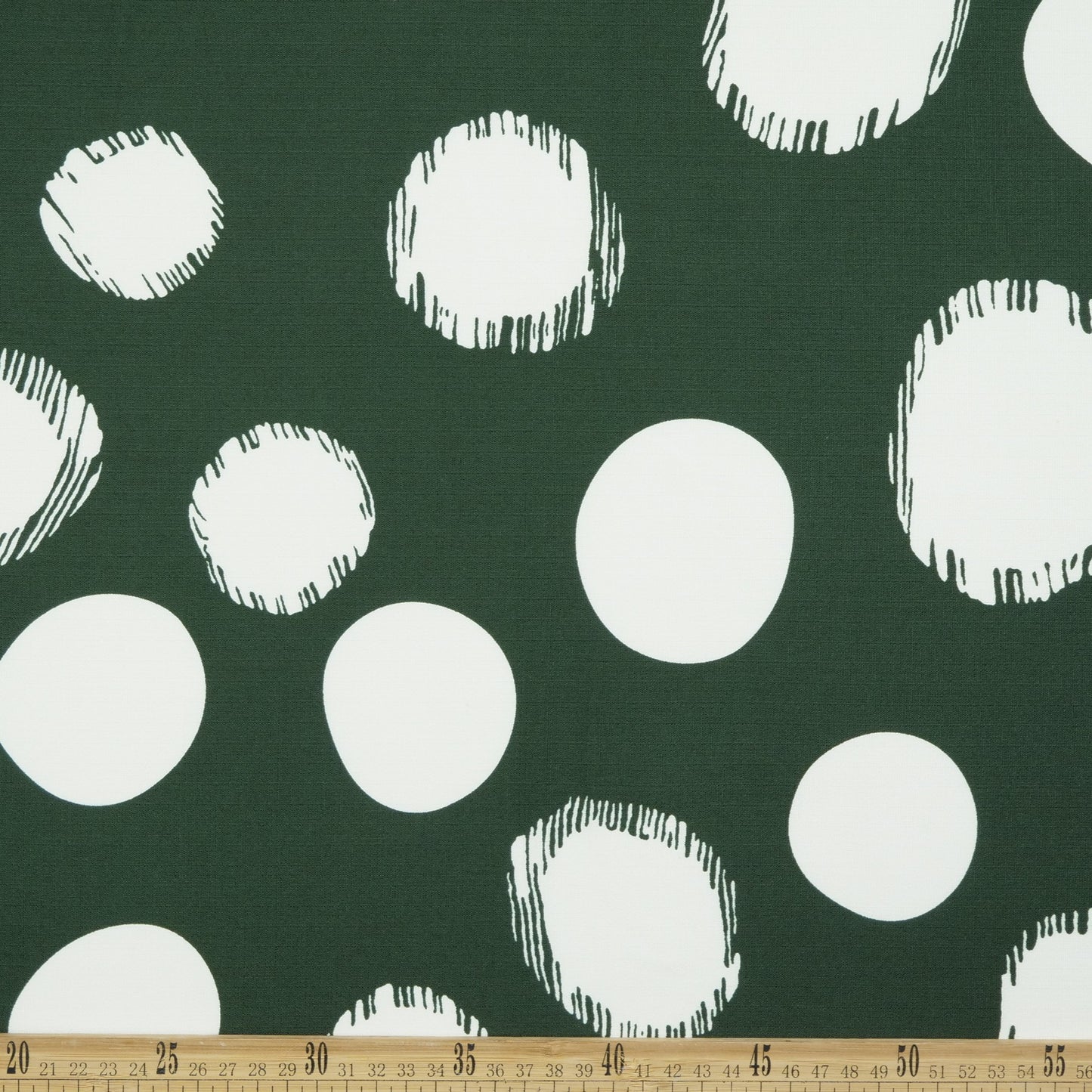 FIBRANA LINO ESTAMPADO VERDE OSCUROCIRCULO CON TRAZO IRREGULAR